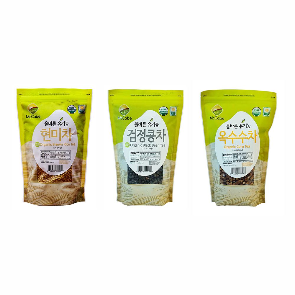 SFMart McCabe Organic Tea, (3-Pack) (1.5lbs Corn Tea, 1.75lbs Black Bean Tea, and 2lbs Brown Rice Tea) Tea & Coffee- SFMart