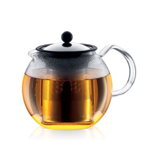 Bodum Tea for One Black 12 Ounce Double Wall Glass Tea Strainer