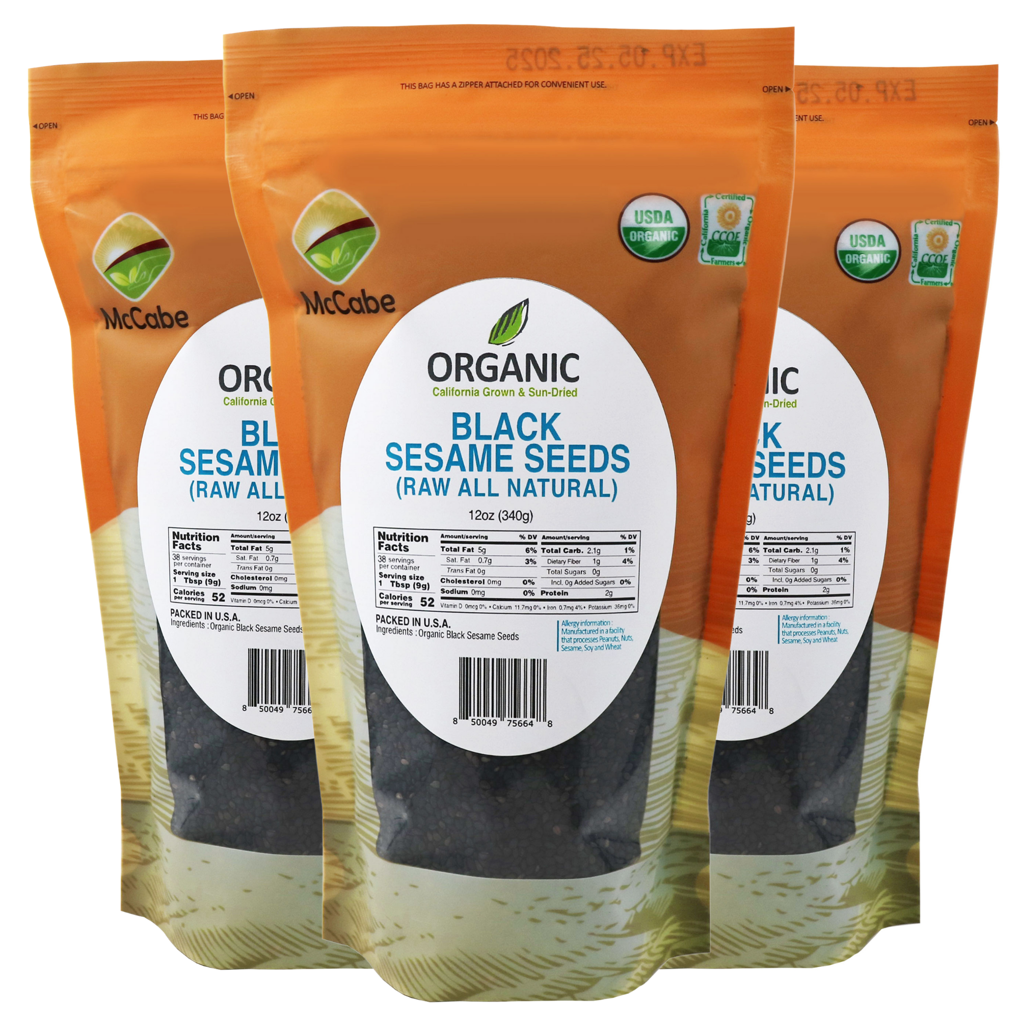 SFMart McCabe Organic Raw Black Sesame Seed 12oz - SFMart