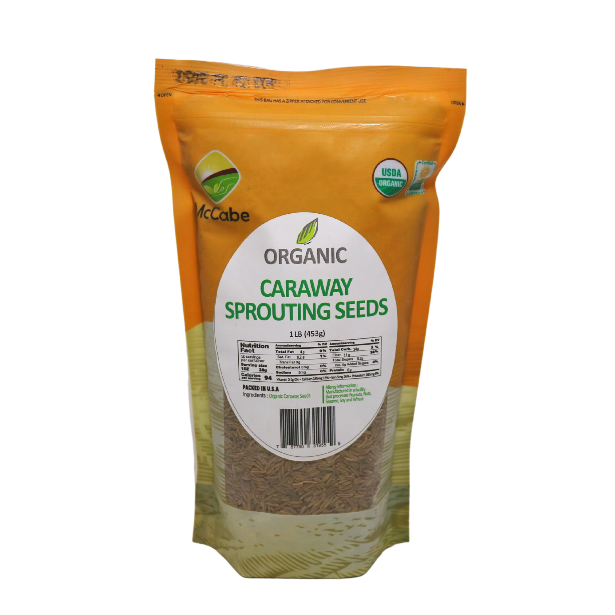 SFMart McCabe Organic Caraway Sprouting Seeds for Microgreens (1lb) Sprouting Seeds- SFMart