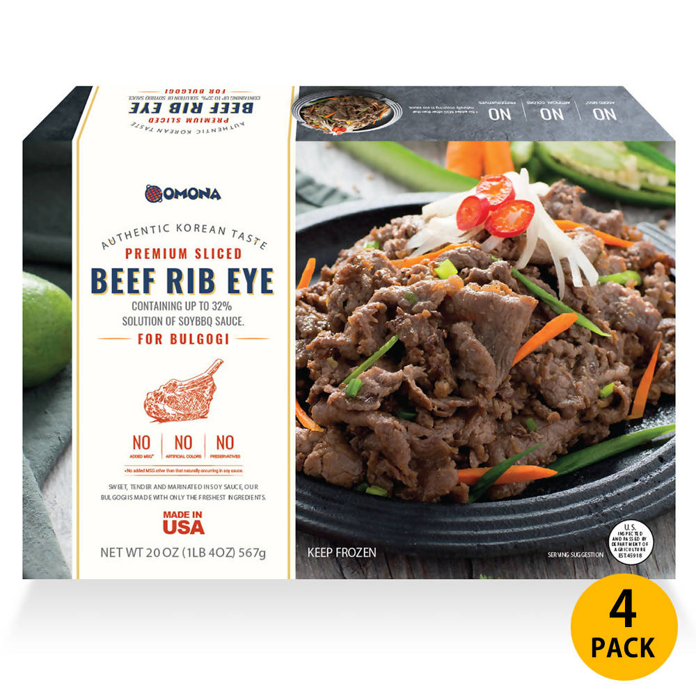 Omona USA Omona Korean Beef Rib Eye Bulgogi (4 Packs) Frozen Food- SFMart